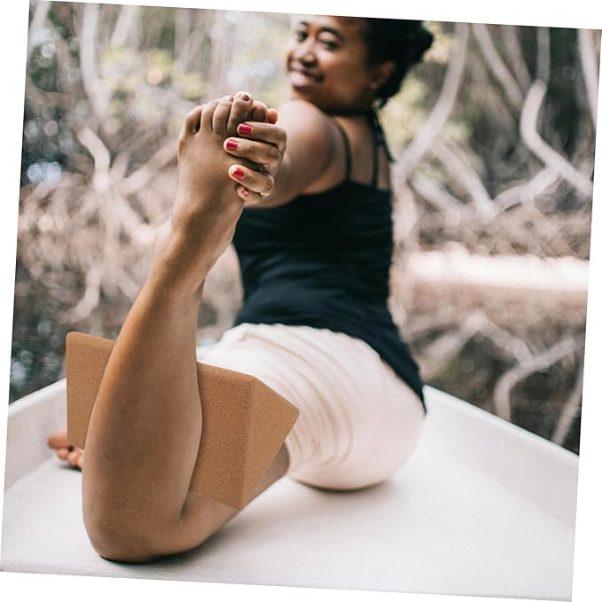 High Density Cork Yoga Block Triangle Shape for Deep Stretching and Durable Eco Friendly Yoga Training Equipment for Dancers and Fitness Enthusiasts