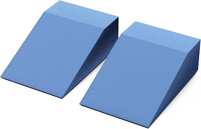 StrongTek Yoga Foam Wedge Blocks (Pair) Soft Wrist Wedge, Supportive Foot Exercise Accessories, For Balance, Strength, Stretch, Pilates, Fitness, Squat, Pushup, Plank, EVA Riser Block