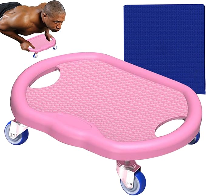 Ab Roller Board – PVC Stainless Steel 32x27x9cm | Abdominal Core Strength Trainer | Silent Exercise Plate For Home Gym Fitness Weight Loss And Daily Workout Use
