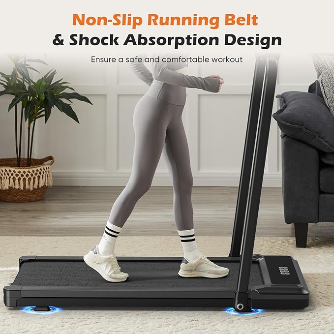 NEWBULIG Walking Pad Under Desk Treadmill, Portable Compact Electric Walking Treadmill with Remote Control for Home Office, Quiet Fitness Machine