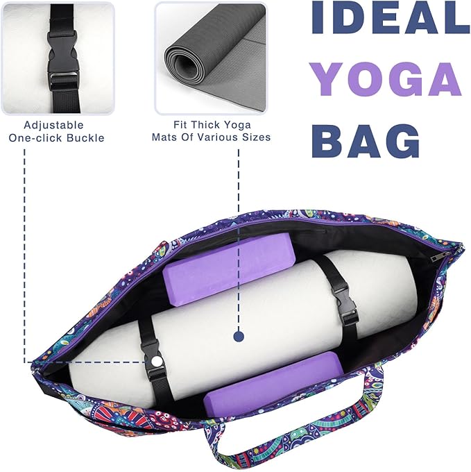Yoga Mat Bag Yoga Mat Carrier with Shoes Compartment & Wet Pocket Pilates Bag with Zipper Pockets & Yoga Mat Holder Strap Yoga Bags and Carriers Fits All Your Stuff
