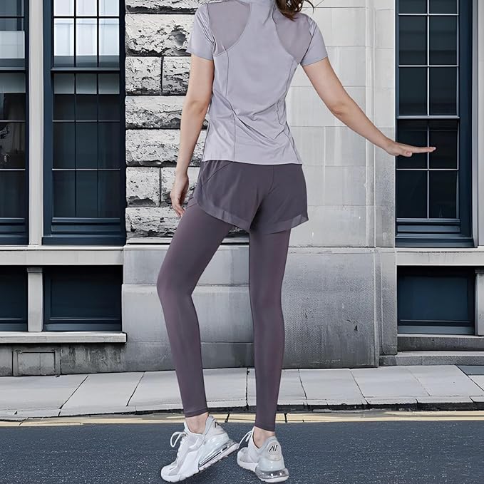 Black Pilates Set For Women, Two-Piece Outfit With Short Sleeves, Stretch Polyester & Spandex, Xxl Sportswear