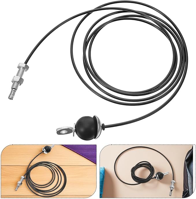 Fitness Pulley Cable Rope 5mm Thick Steel Wire with Limit Ball and Screw, Gym Pulley System Attachment for Home Strength Training and Weight Lifting Equipment