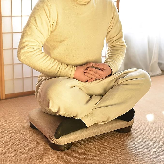 Solid Wood Meditation Bench, Japanese Kneeling Stool,Dharma Meditation Bench, Soft Solid Wood Bag Foot Stool