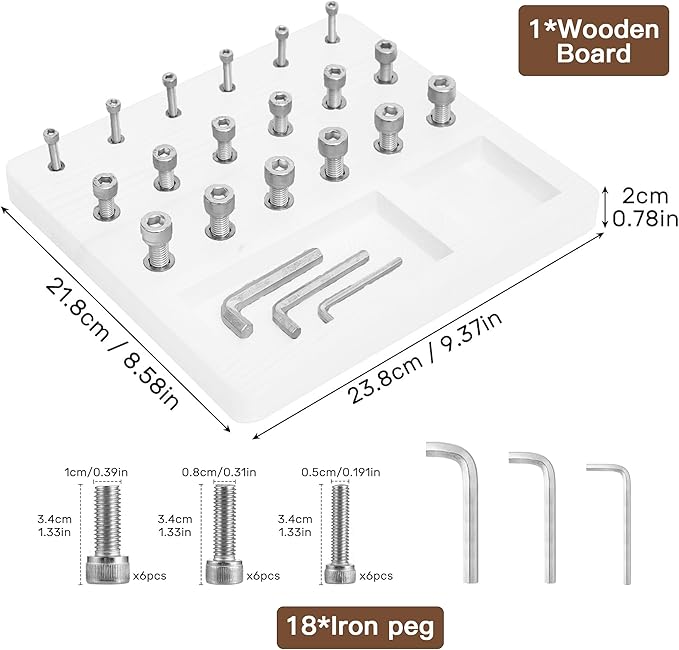 Wooden Pegboard for Finger Dexterity, Finger Strength Trainer for Hand Grip Strengthener Targeted Strength, Relief & Recovery– for Men, Women, and Seniors