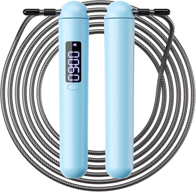 Smart Jump Rope | Accurate Calorie Tracking & 4 Training Modes | Adjustable Steel Wire Rope | Built-in High-Speed Bearings | Type-C Charging | Ideal for Fat Burning, Speed Training & Home Workouts
