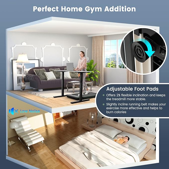 Goplus 2 in 1 Folding Treadmill, 2.25HP Superfit Under Desk Electric Treadmill, Installation-Free with Remote Control, APP Control and LED Display, Walking Jogging for Home Office