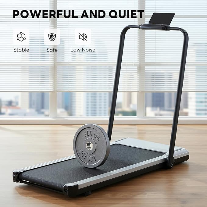 Sweetcrispy Compact Treadmill for Small Spaces, Quiet Under-Desk Walking Pad, Slim & Portable Design for Home Office Workouts, Easy to Store, Ideal for Apartments and Work-from-Home Fitness