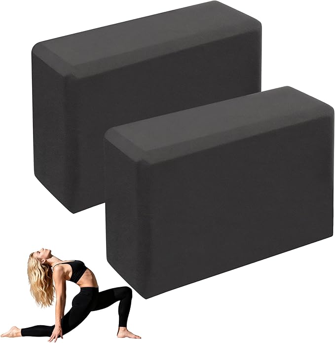 Leikefitness Yoga Blocks 2 Pack,Lightweight-High Density Eva Foam Soft Non-Slip for Yoga, Pilates, Meditation 9"×6"×3"