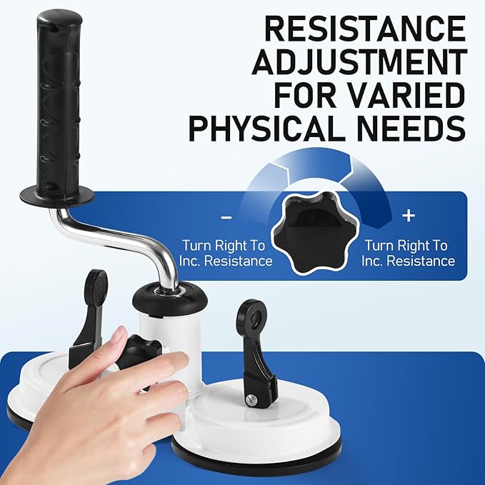 Arm Bike Exerciser for Physical Therapy - Adjustable Resistance Arm Rotation Training Device with Dual Suction Cup Stability - Arm Rehabilitation Equipment for Wrist Injury/Stiffness
