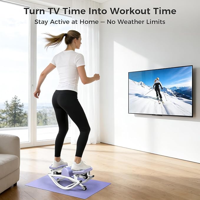 Rock Stepper Side to Side Low Impact Stair Stepper,Quiet Steppers for Exercise at Home with Resistance Bands & Non-Slip Mat – Exercise Step Balance Board Workout Equipment for Apartment & Living Room