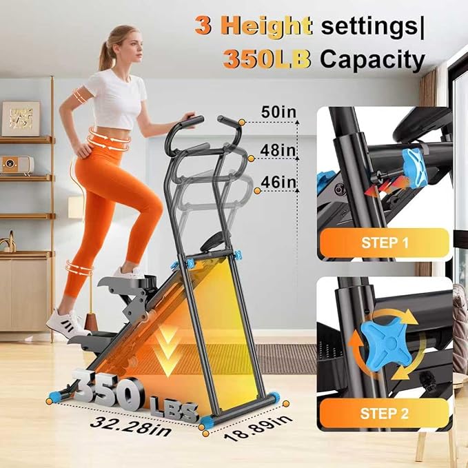 Stair Stepper for Home Gym, 350lbs Vertical Climber Machine with LCD Display, Non-Slip Pedals & 350lb Capacity Compact Folding Cardio Exercise Climber