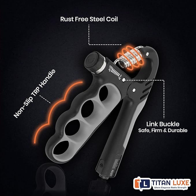 Grip Strength Trainer – Adjustable Resistance Hand Grip Strengthener (11-220 Lbs/5-100KG) with Auto Electronic Counter | Forearm & Finger Exerciser for Athletes, Musicians, Injury Recovery