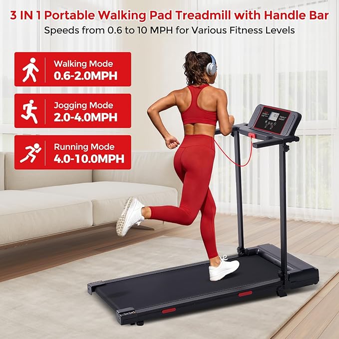 MCRG Walking Pad Treadmill with Incline, 2026 Upgrade Portable Walking pad Treadmill with Handle Bar, 0.6-7.6MPH Small Treadmills Walking Pad for Home Small, 3.5HP, 350LBS