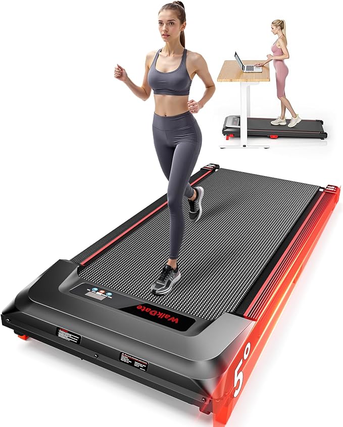 Walking Pad, Incline Walking Pad Treadmill, Under Desk Treadmills 265 Lbs Capacity, 2.5HP Low Noise Portable Running Machine for Home and Office, with LED Display, Remote Control