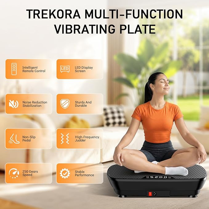 Vibration Plate Exercise Machine, 2026 Vibrating Fitness Platform for Lymphatic Drainage , 400 Lbs Capacity Vibrating Platform with Remote Control, Home Gym Workout Equipment for Women Men