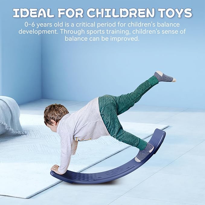 Rocker Board Balancing Training,Balance Board, Plastic Balance Seesaw Board with Elastic Ball, Improves Motor Skills and Build Core Strength, for Kids Toddlers Teens Balance Training, Balance boa