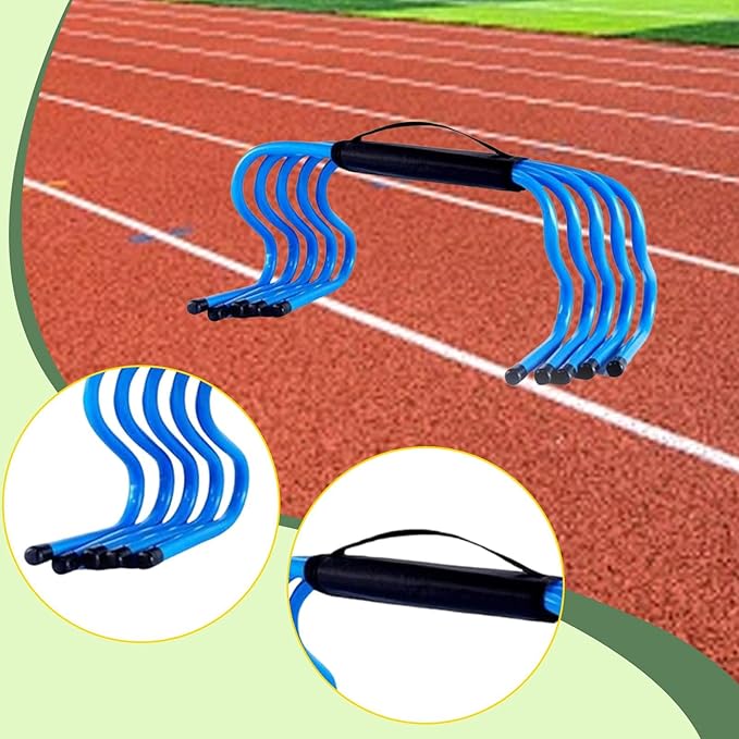 Speed Hurdles 5-Piece Set, 15cm (6 inch) Agility Training Equipment for Soccer, Football, Basketball, Fitness & Kids