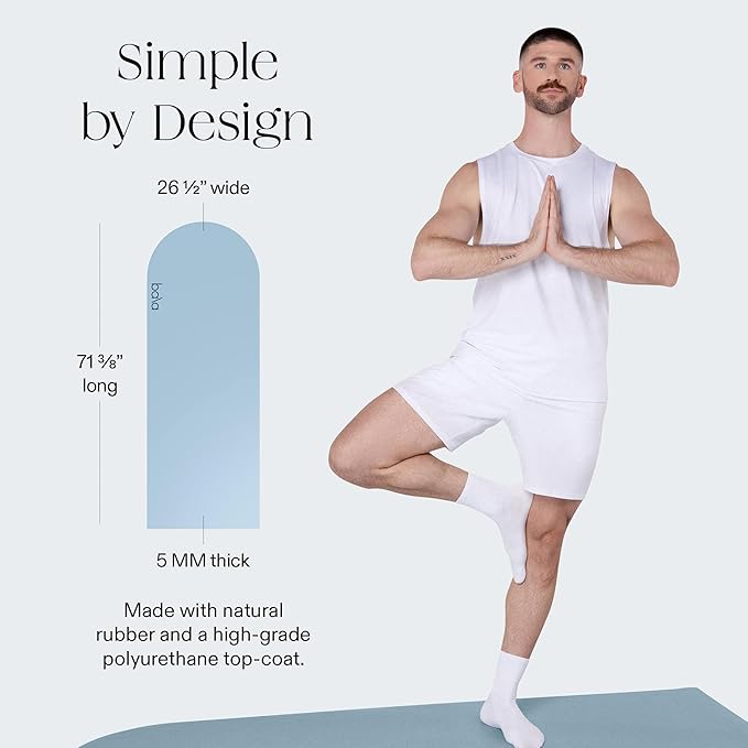 Bala Yoga Mat for Home Gym - Non Slip Exercise Mat for Home Workout, Stretching, Pilates, Aerobics & Floor & Fitness Work Out - Indoor Exercising Mat