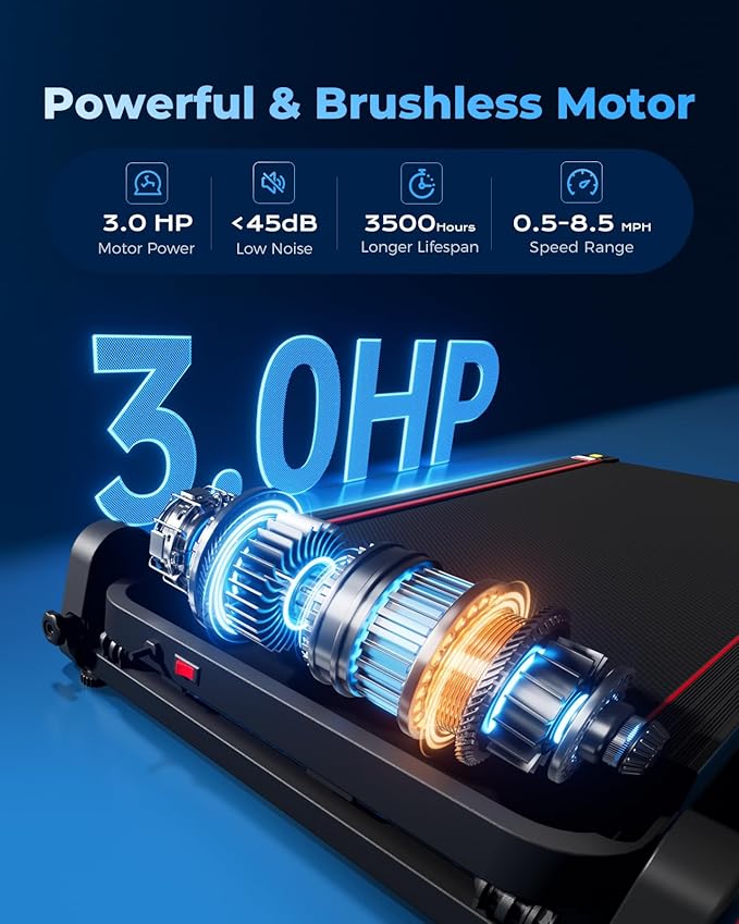 LIJIUJIA Treadmill for Home,Treadmills with 0%-15% Auto Incline,3HP Bushless,300 LBS,LED Display,Pulse Monitor