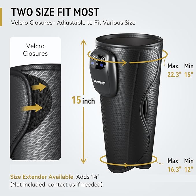 FIT KING Upgraded Cordless Calf Massager for Circulation, Rechargeable Leg Compression Massager for Pain Relief, Relax, Edema & Muscle Recovery, 3 Modes Intensities, Gift for Mom Dad, Athlete