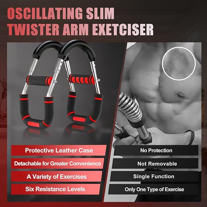 2025 Pro Twister Arm Trainer, 90-150lbs Adjustable Power Twister Bar, Chest Shoulder Arm Workout Equipment, Portable Detachable Upper Body Fitness Machine for Home & Gym