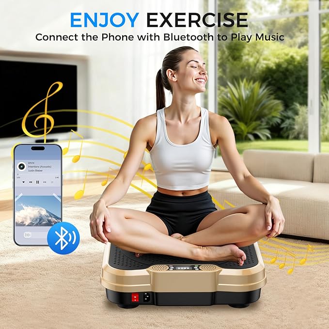 Vibration Plate Exercise Machine,Vibration Plate for Lymphatic Drainage Power Vibration Plate Machine Support 450 Lbs 250 Adjustable Speeds,Vibrating Plate Shake Plate Weight Loss