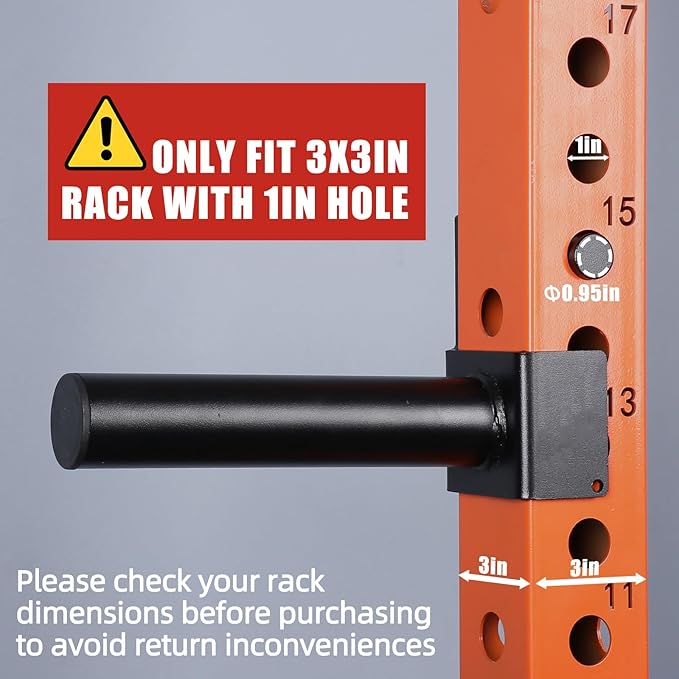 3x3 Weight Plate Holder Attachment, Power Rack Weight Horns for Olympic Weight Plates Storage