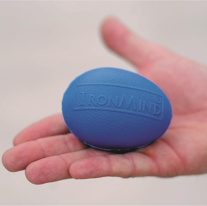 Blue IronMind EGG (firm): Put This Potent Hand Strengthening, Stress Reduction and Active Rest Tool in the Palm of Your Hand