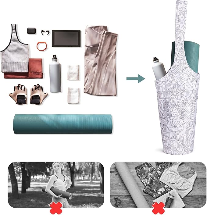IwIeIaIrI Yoga Mat Bag for Women with Large Size Pocket and Zipper Pocket,Yoga Gifts Accessories with Adjustable Shoulder Strap- Fits Most Workout Stuff