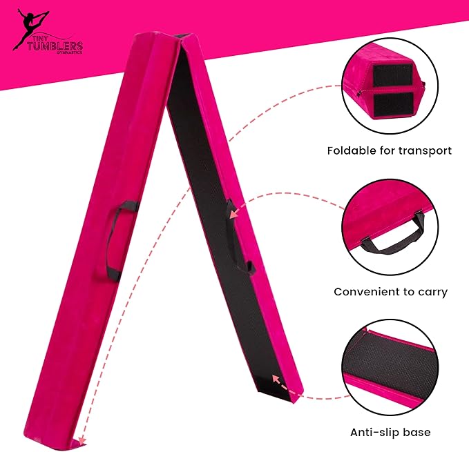 Artistic Gymnastics Beam for Home - 210/240/270/300 - Amazing Balance Equipment for Kids at Home - Faux Suede, High Density EVA Foam - Carrying Straps