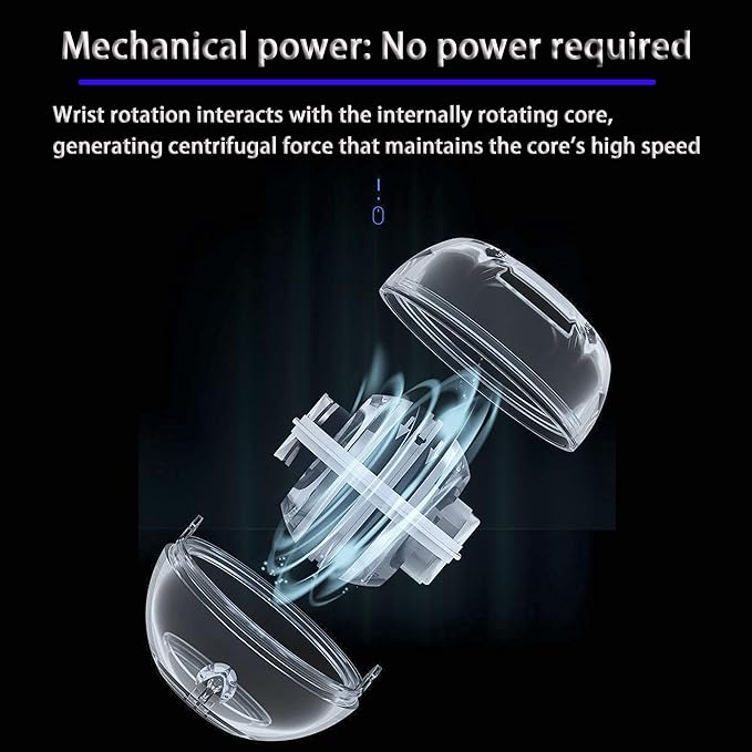 Torque Ball Hand Exerciser with Counter Gyro Ball New Torque Ball Hand Strengthener Gyroscope Ball Forearm Strengthener for Stronger Wrist Bones and Muscle(Black2,Five-Color Light)