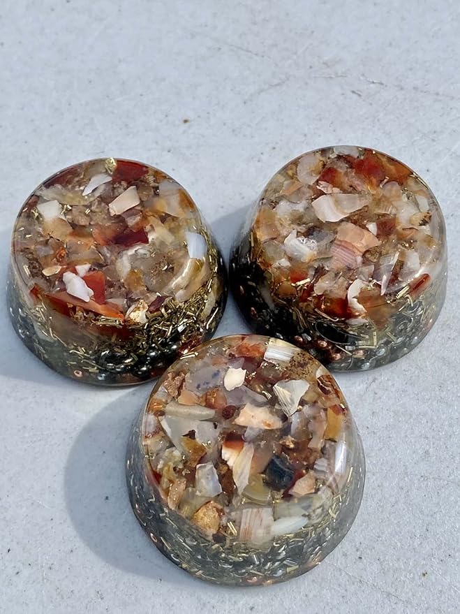 Carnelian Orgone Generator Energy Accumulator 528Hz/7.83Hz/Advance Harmonics Many Beautiful Ingredients and Colors! smtbscOG(Carnelian)
