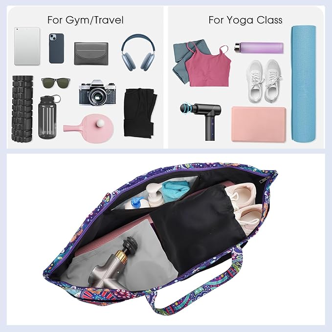 Yoga Mat Bag Yoga Mat Carrier with Shoes Compartment & Wet Pocket Pilates Bag with Zipper Pockets & Yoga Mat Holder Strap Yoga Bags and Carriers Fits All Your Stuff