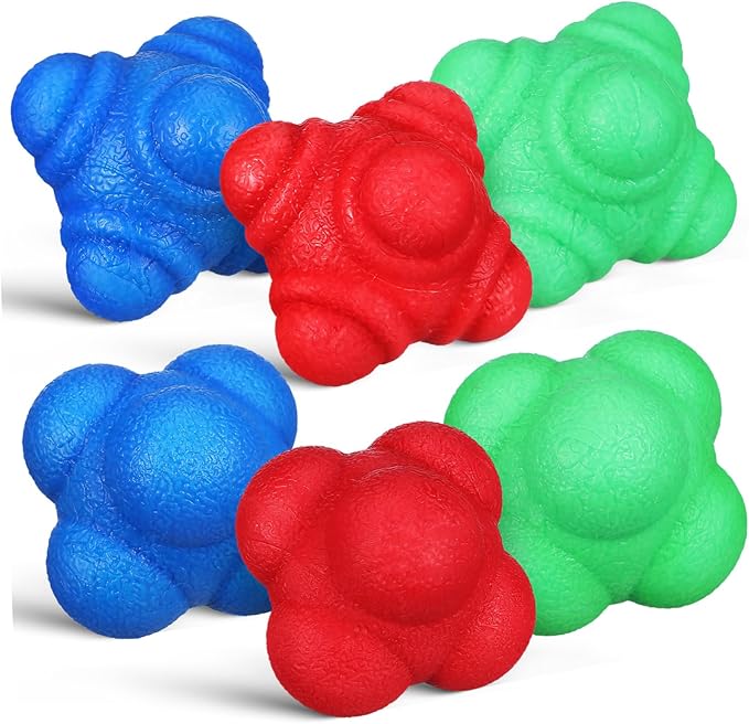 6 Pack Reaction Balls Reflex Workout Balls for Agility Training Hand Eye Coordination Sports Reflex Training