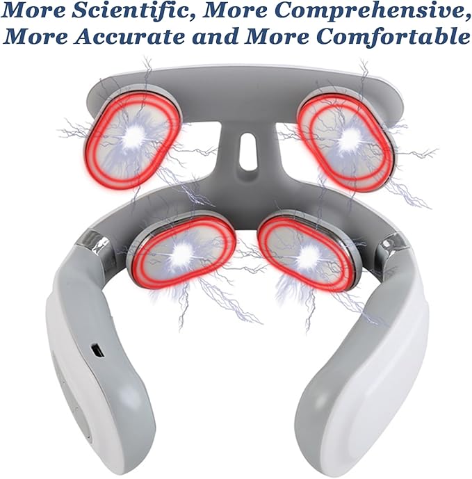 Pulse Neck Massager, 2026 2.0 Upgraded 4-Head Portable Neck Massager with Heat, 6 Modes 16 Levels for Home Relaxation & Personal Comfort, Ergonomic Design, Portable, Lightweight