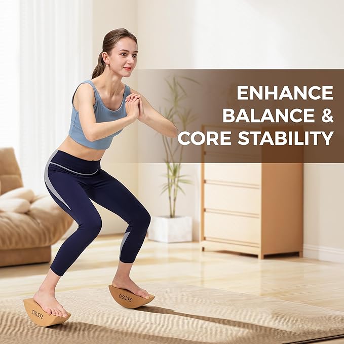 Half Moon Cork Balance Blocks Kit with 4-Week Training Plan for Foot & Ankle Stability, Calf Stretching, Balance Training & Lower Leg Exercise, Includes Resistance Band, Carry Bag & Exercise Guide