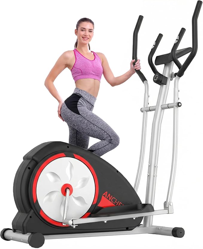 ANCHEER Elliptical Exercise Machine, Elliptical Trainer for Home Gym Exercise Equipment 500Lbs Max Weight Ultra-Silent Elliptical Machine, 14 & 8 Resistance Levels