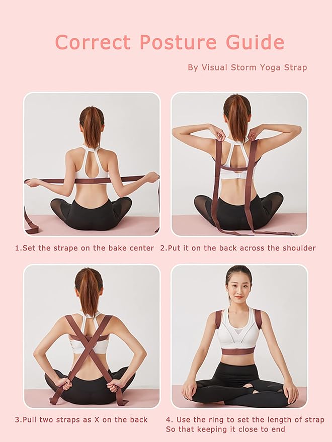 8ft 240g Super Thick Fitness Yoga Strap for Stretching, 3 Color Pure Cotton Durable Fitness Belt Bands Exercise Safe Adjustable D-Ring Buckle Gym Press Rope, Physical Therapy Tools