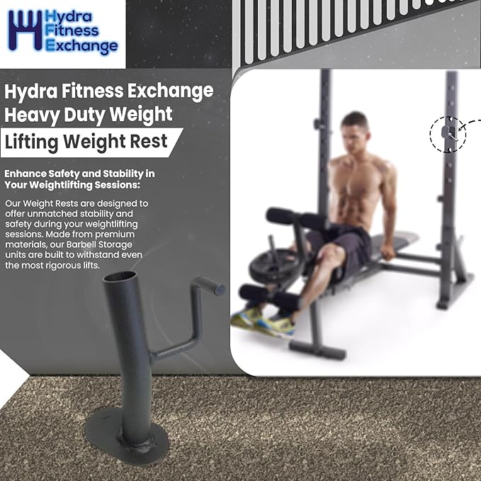 Hydra Fitness Exchange Heavy Duty Weight Lifting Weight Rest - Barbell Storage Rack Attachments Fitness Equipment Gym Accessories for Bench Replacement Part 315355 Works with Gold's Gym XR 10.1