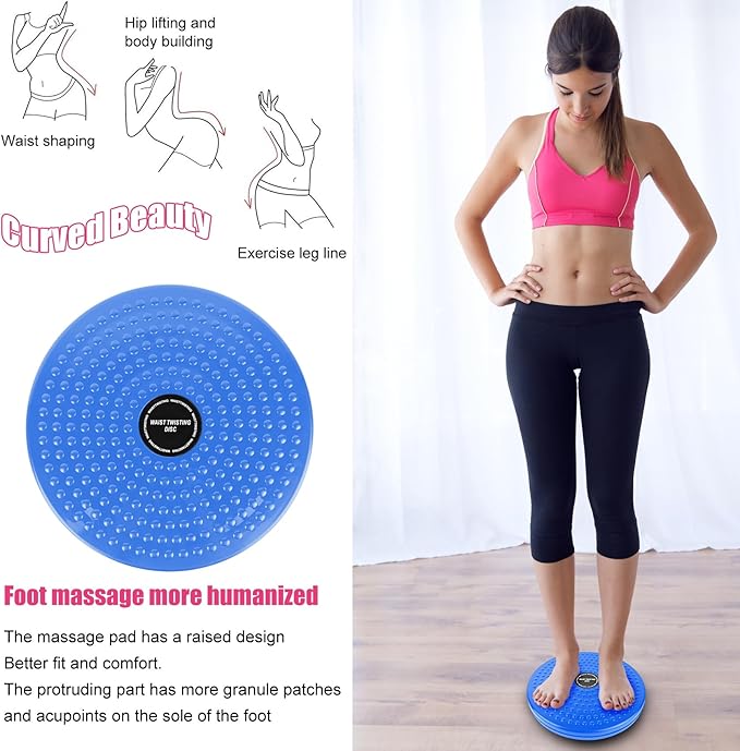 H H&J HUAJIAN Waist Whisper Disc,Body Twister Waist Twister Body Shaping Rotating Board for Women's Twisting Sports Equipment Aerobic Exercise Foot Massage