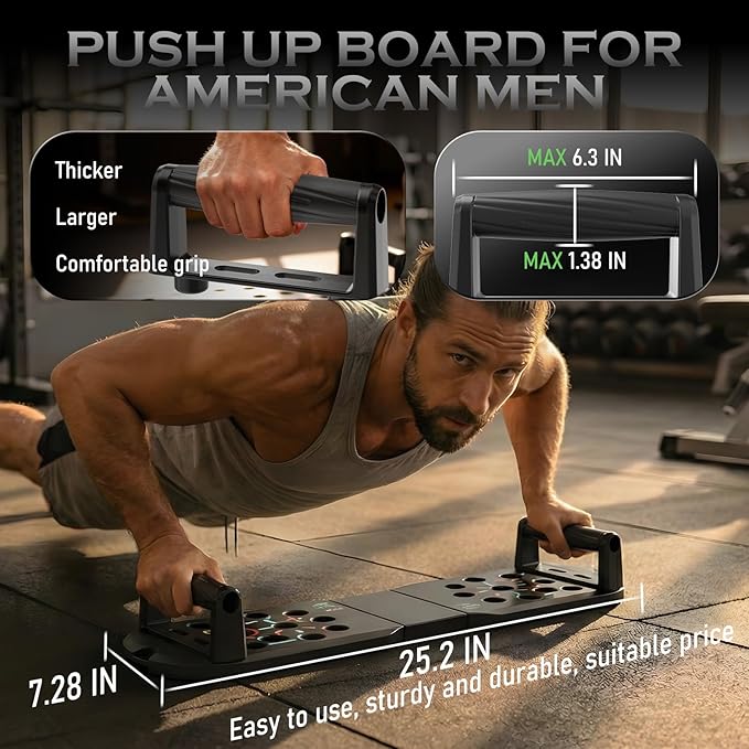 Push Up Board Fitness, Workout Home Gym Equipment, 20 in 1 Exercise Pushup Bar Handles for Floor, Strength Training Equipment for Men