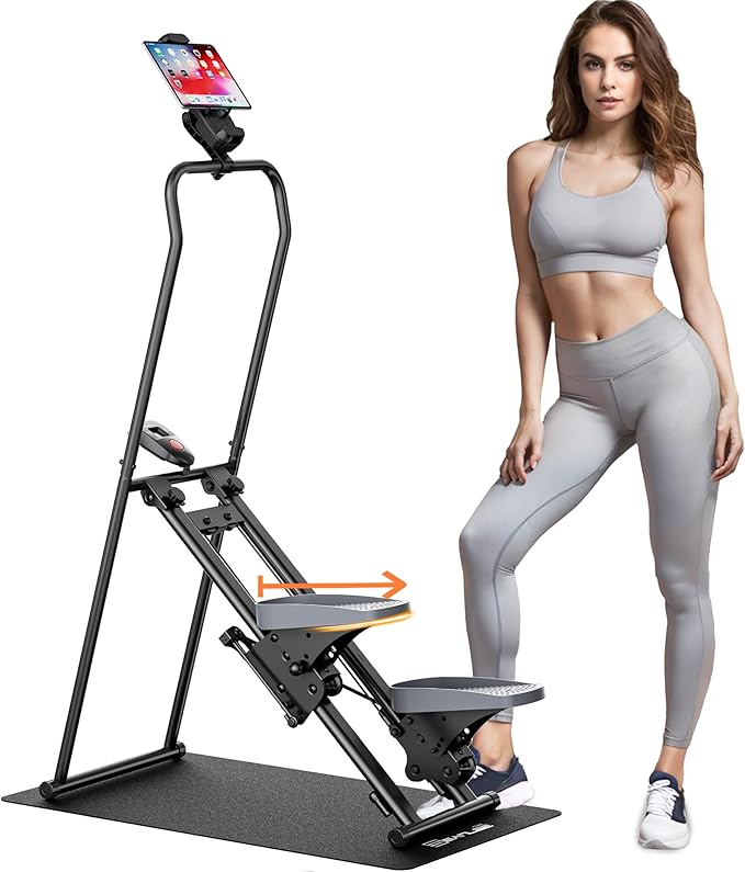 Stair Stepper Machine for Home with Device Holder & Silicone Floor Mat, Extra-Long Non-Slip Pedals Vertical Climber Exercise Machine