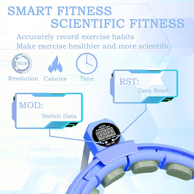 2025 New Silent Smart Weighted Fitness Circle, Weighted Circle for Adults Weight Loss,18 Detachable Links Waist 30"- 50", Exercise Circle for Women & Men