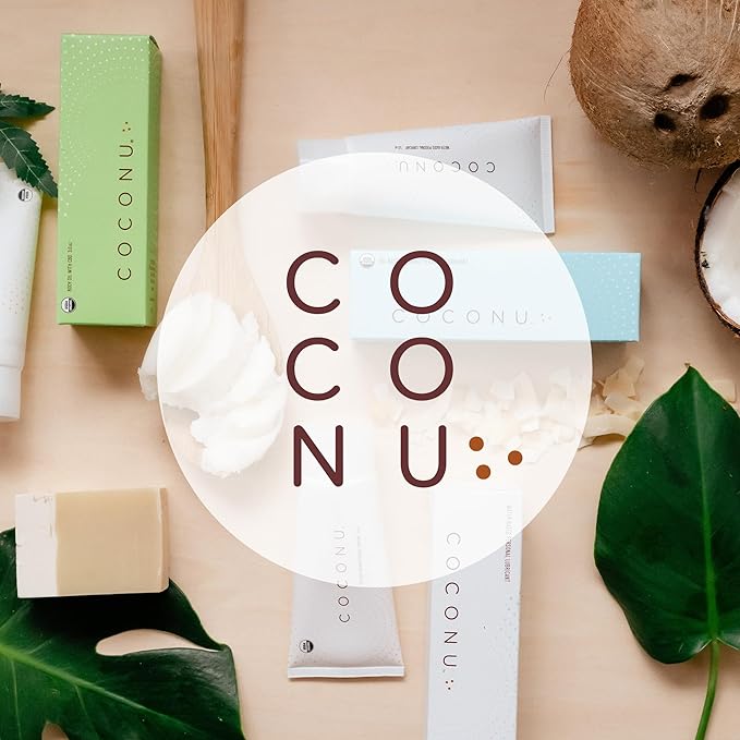 Coconu Organic Coconut Massage Oil for Couples - Edible Body Oil Safe for Sensitive Skin | Date Night Massage | Unscented | USDA Certified Organic | Made in USA | 3 oz