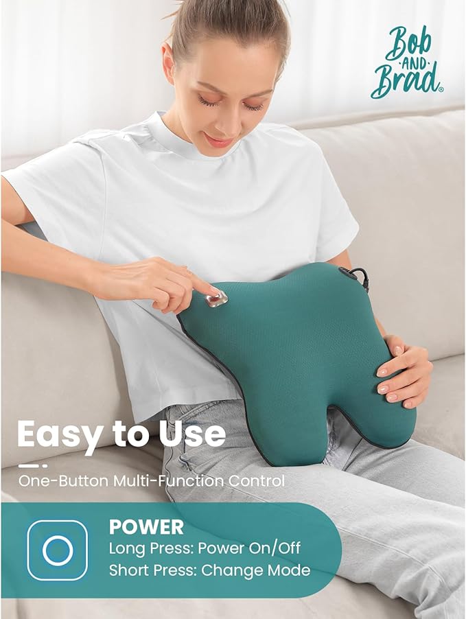 BOB AND BRAD Back Massager with Heat FSA Eligible/HSA Eligible, EZBack Corded Back Massager for Pain Relief Deep Tissue, Shiatsu Back and Neck Massage Pillow, Soothing Full-Body Relief for Women Men