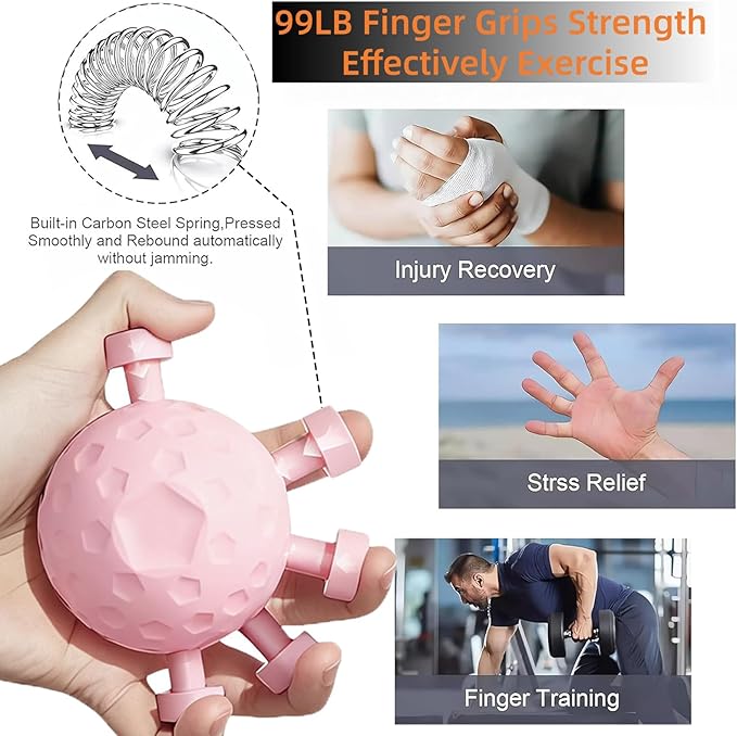 Finger Grips Strengthener 2026 New, Grips Strength Trainer, Hand Exerciser with Silicone Balls for Forearm and Wrist Strengthening for Guitarists, Musicians, Fitness, Workout, Hand Rehabilitation
