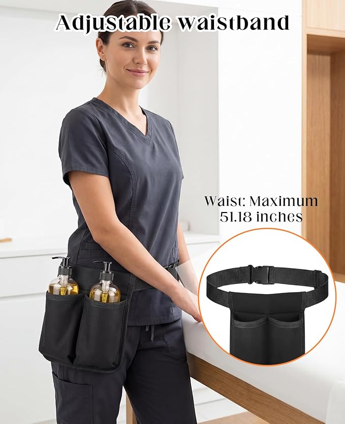 2PCS Massage Lotion Holster, Machine Washable Adjustable Massage Oil Bottle Holster