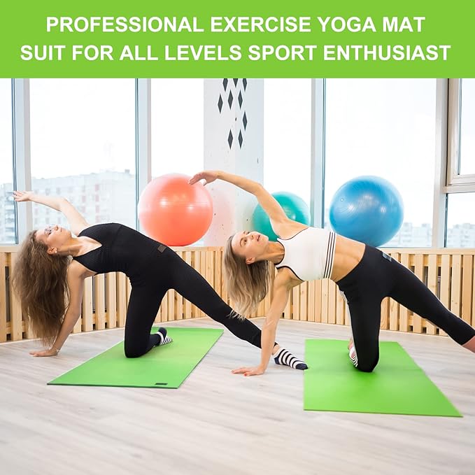 24 Pack 3 mm Thick Yoga Mat Bulk, Non Slip Exercise Workout Fitness Pad for Women Men, Gym Home Yoga Pilates, Easy to Clean, Sturdy PVC