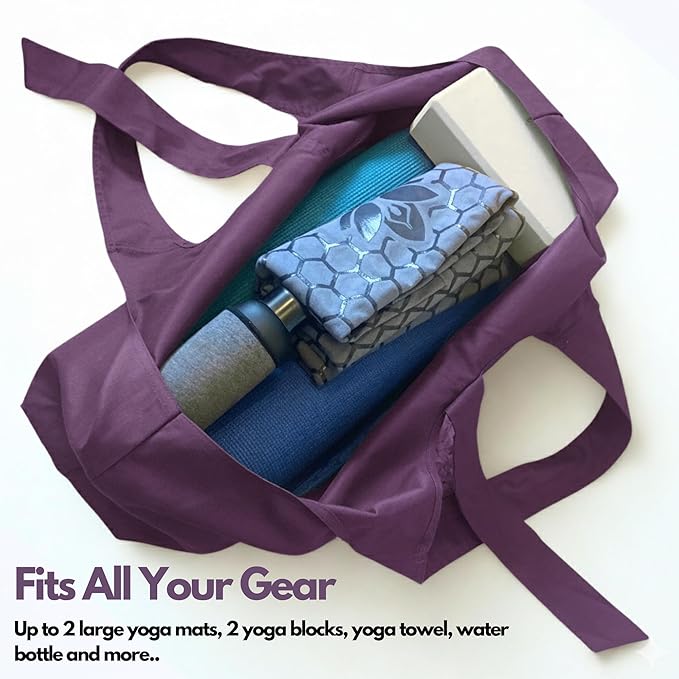 Yogiii Yoga Mat Bag | The ORIGINAL YogiiiTotePRO | Large Yoga Mat Bag or Yoga Mat Carrier with Side Pocket | Yoga Bag Fits Most Size Mats